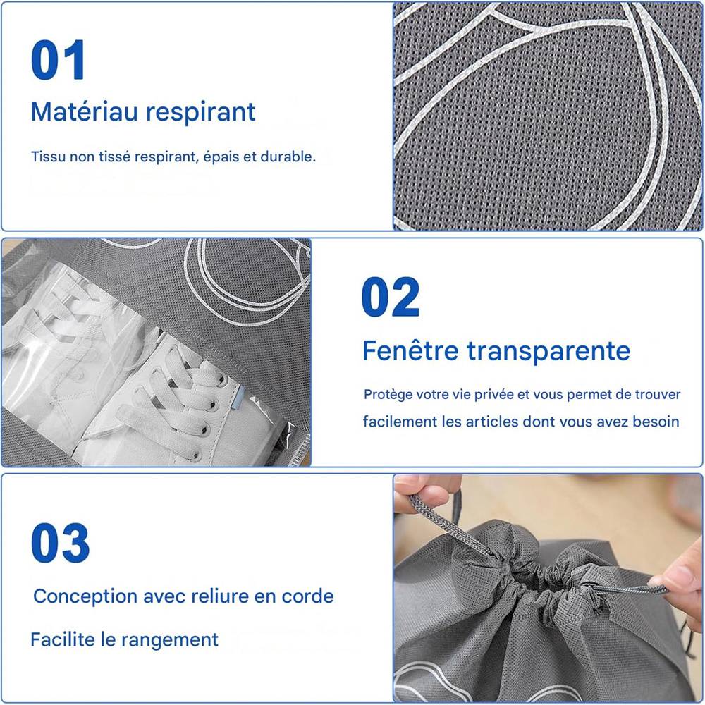 10 Sacs à chaussures Mesurant 32 x 44 cm DtopbuyAge - Image 4