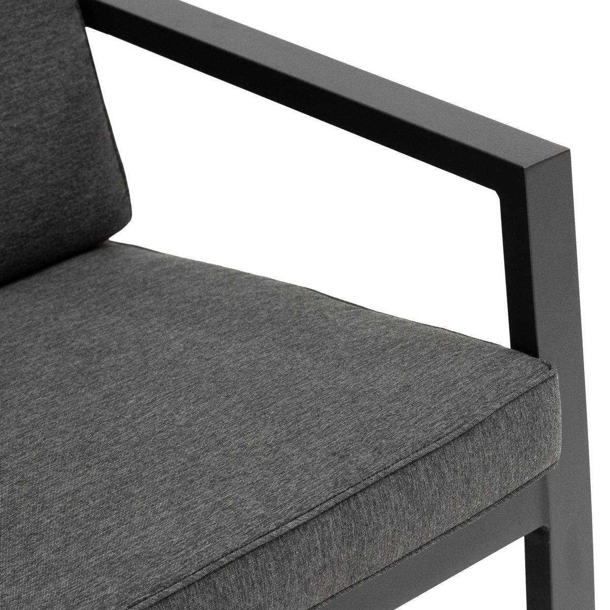 Hesperide - Canapé de jardin "Pavane" graphite en aluminium traité époxy Hespéride - Image 3