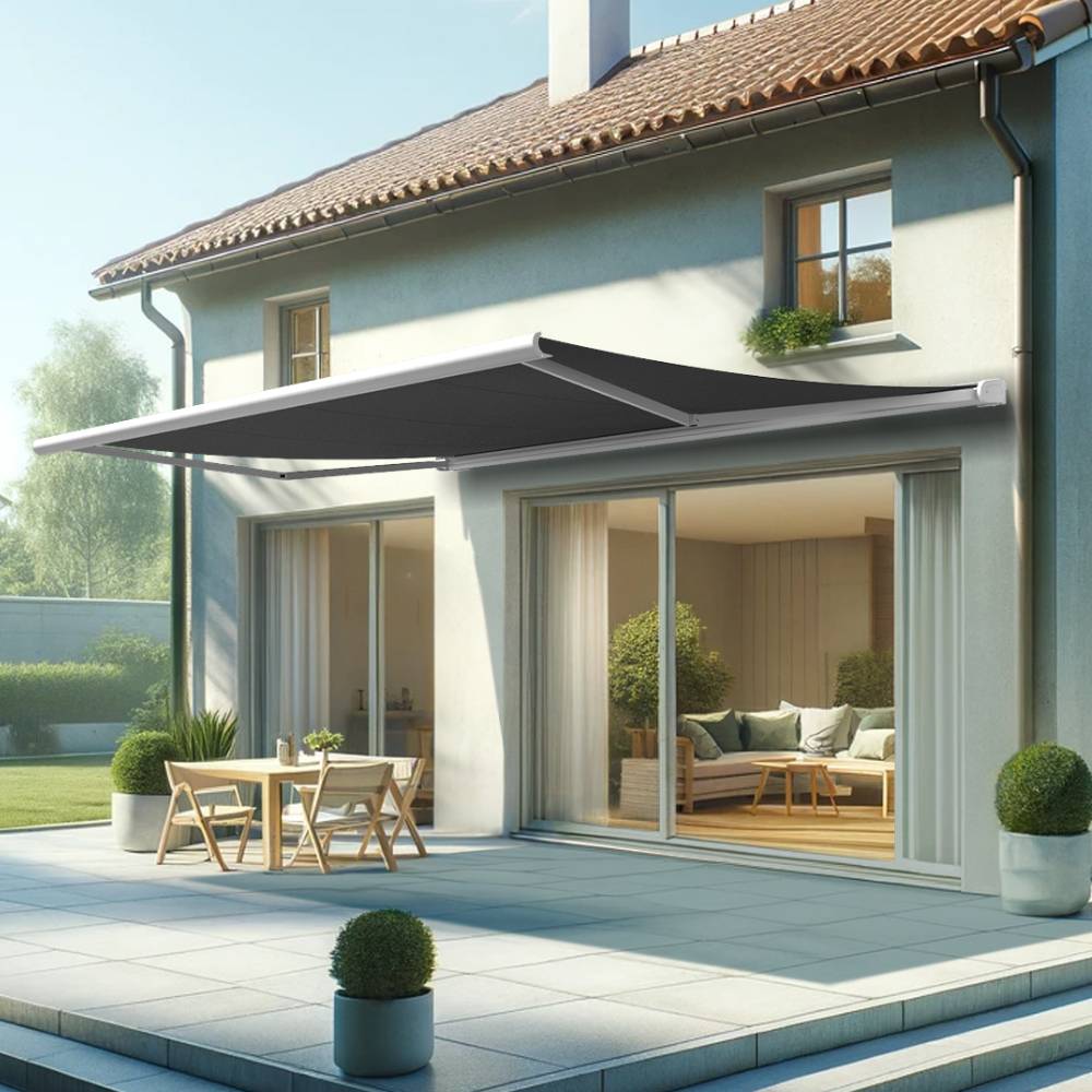 Intersun - Store banne coffre HEVOA 5,00x3,50 M (Manuelle - Blanc - Gris Graphite) - INTERSUN - Image 2