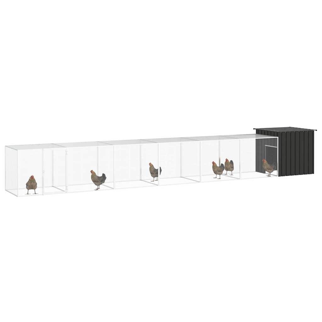 Vidaxl - Poulailler Anthracite 700x91x100 cm Acier galvanisé vidaXL 3106456 - Image 5