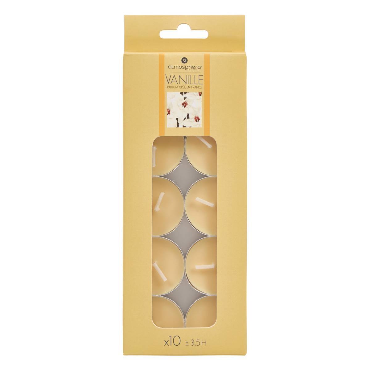 Atmosphera - Lot de 10 bougies parfumées vanille 150g - Atmosphera Créateur d'intérieur - Image 1