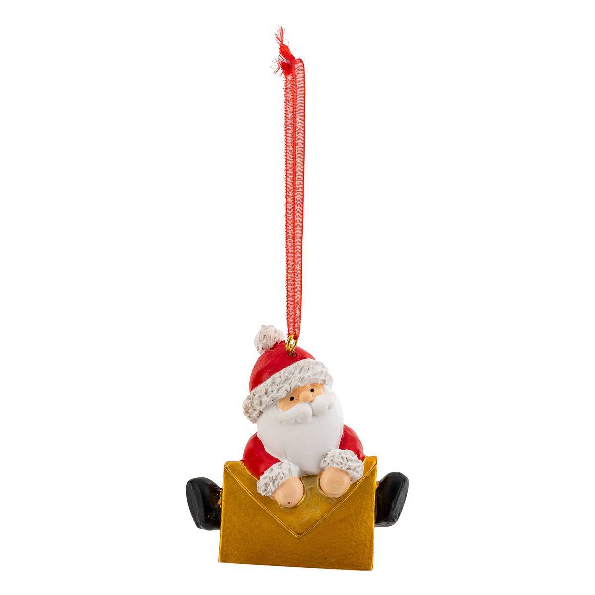 Atmosphera - Sujet Père Noël lettre dorée H.6cm rouge - Atmosphera Créateur d'intérieur - Image 1