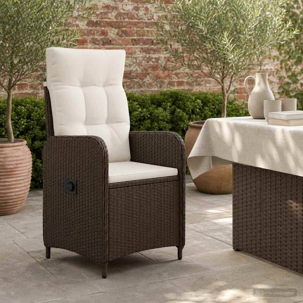 Vidaxl - Chaise de jardin inclinable Marron et crème blanche vidaXL 42027152 - Image 4