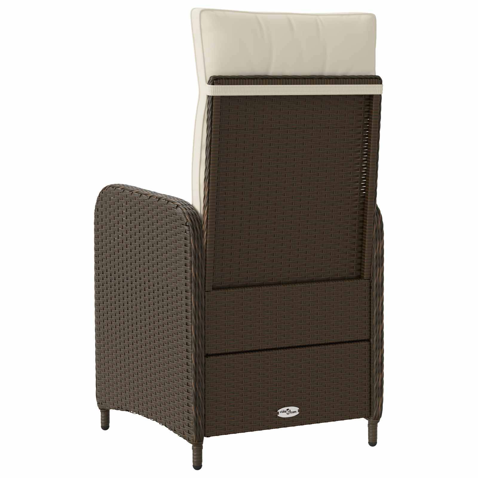 Vidaxl - Chaise de jardin inclinable Marron et crème blanche vidaXL 42027152 - Image 7