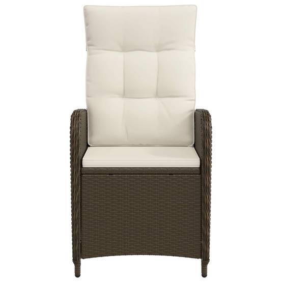 Vidaxl - Chaise de jardin inclinable Marron et crème blanche vidaXL 42027152 - Image 5
