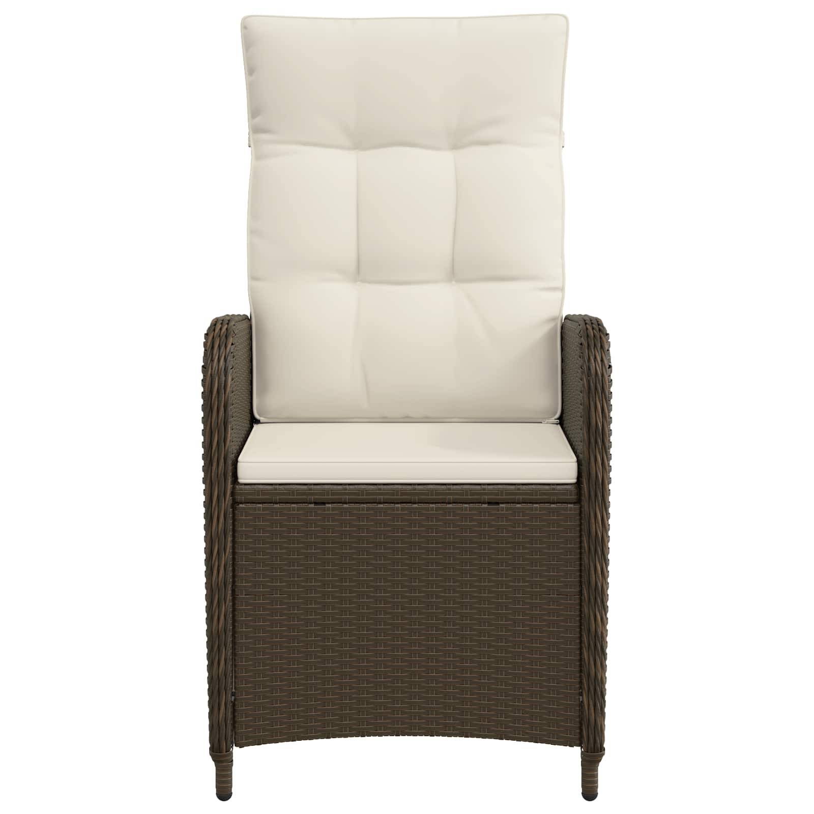 Vidaxl - Chaise de jardin inclinable Marron et crème blanche vidaXL 42027152 - Image 5