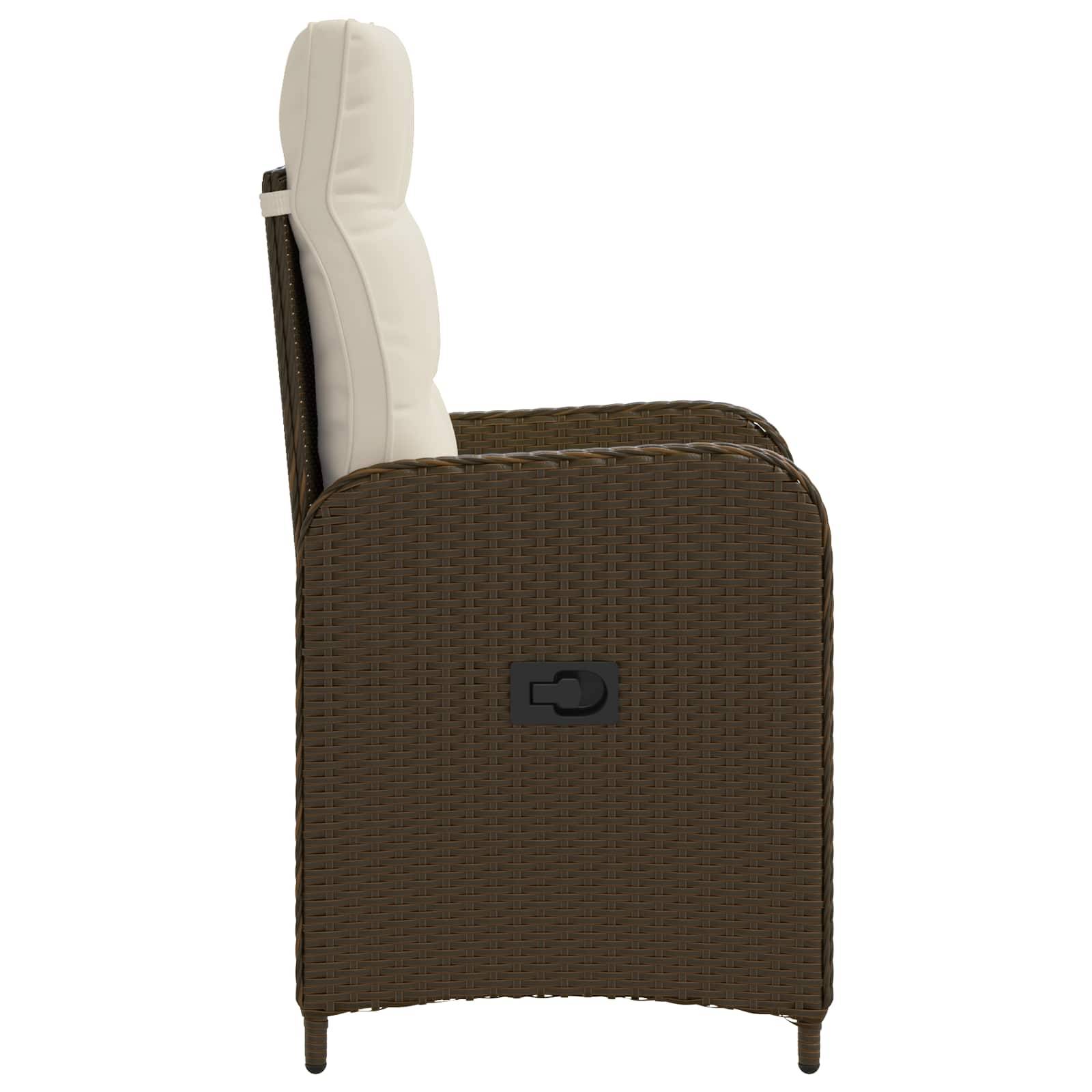 Vidaxl - Chaise de jardin inclinable Marron et crème blanche vidaXL 42027152 - Image 6