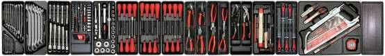 Servante d'atelier XLINER 7 tiroirs anti-basculement 156 outils MOB - Image 2
