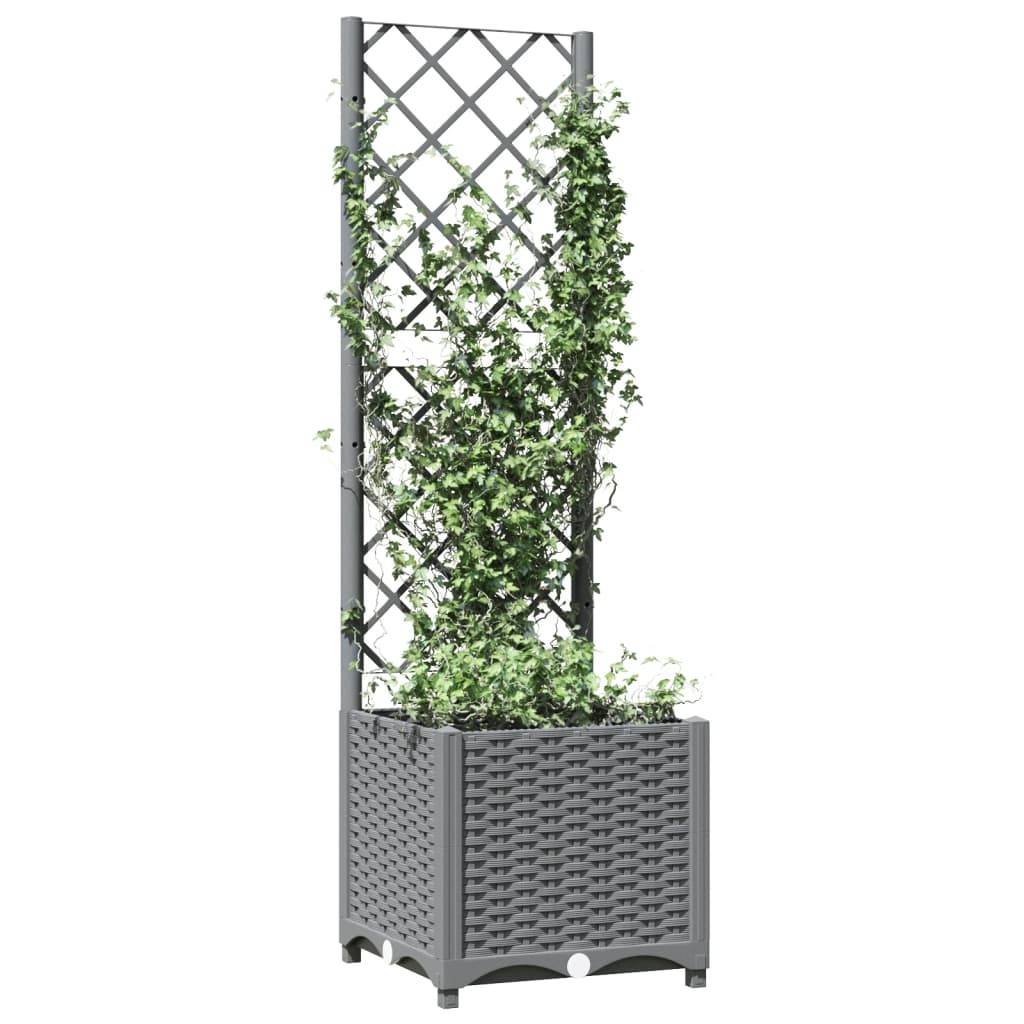 Vidaxl - Jardinière avec treillis Gris clair 40x40x136 cm PP vidaXL 153270 - Image 8