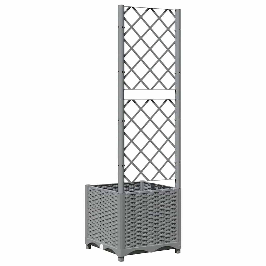 Vidaxl - Jardinière avec treillis Gris clair 40x40x136 cm PP vidaXL 153270 - Image 5