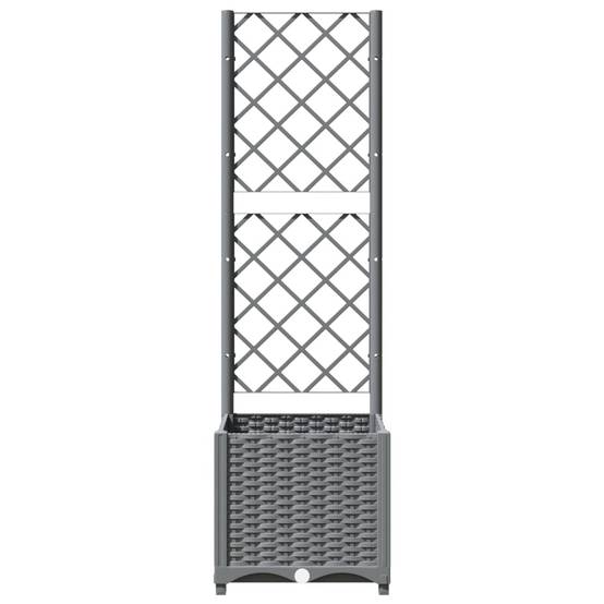 Vidaxl - Jardinière avec treillis Gris clair 40x40x136 cm PP vidaXL 153270 - Image 4