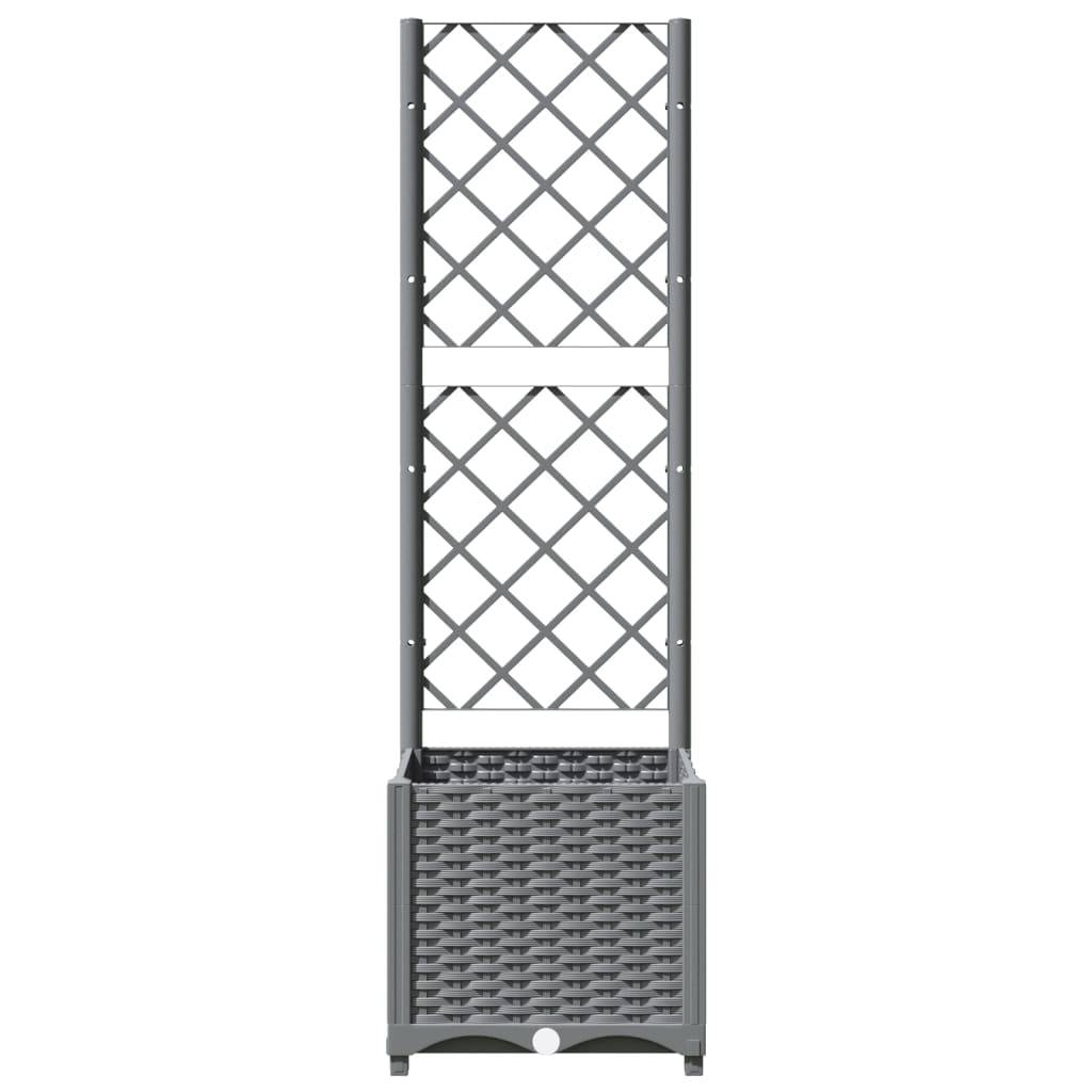Vidaxl - Jardinière avec treillis Gris clair 40x40x136 cm PP vidaXL 153270 - Image 4