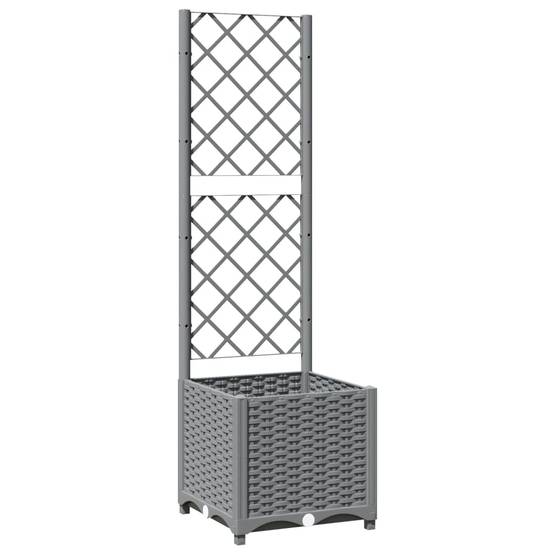 Vidaxl - Jardinière avec treillis Gris clair 40x40x136 cm PP vidaXL 153270 - Image 2