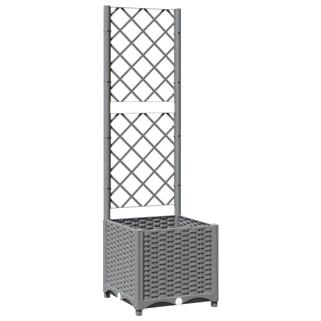 Vidaxl - Jardinière avec treillis Gris clair 40x40x136 cm PP vidaXL 153270 - Image 2