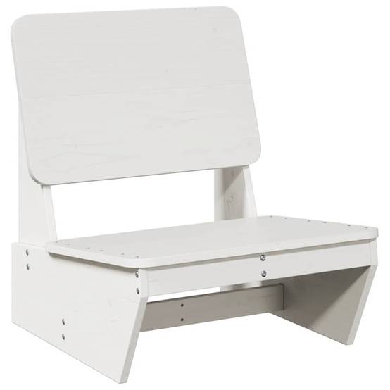 Chaise de jardin - Chaise d'extérieur - Fauteuil de jardin blanc 60x64x70,5 cm bois de pin massif - Image 1