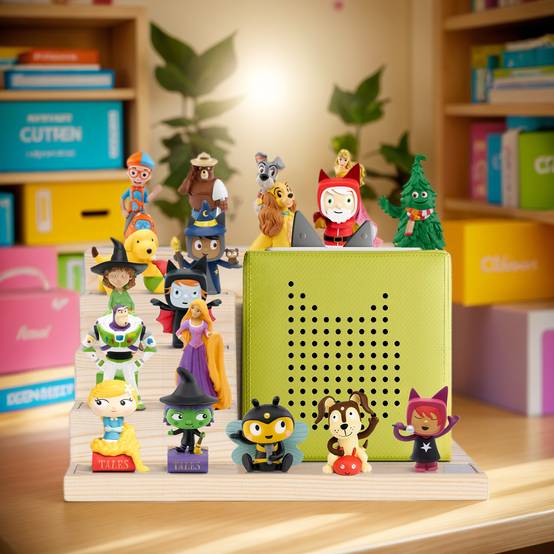Étagère Magnétique Todeco Pour Toniebox Et Tonies - Jusqu'à 20 Figurines - Murale Ou Pose Libre