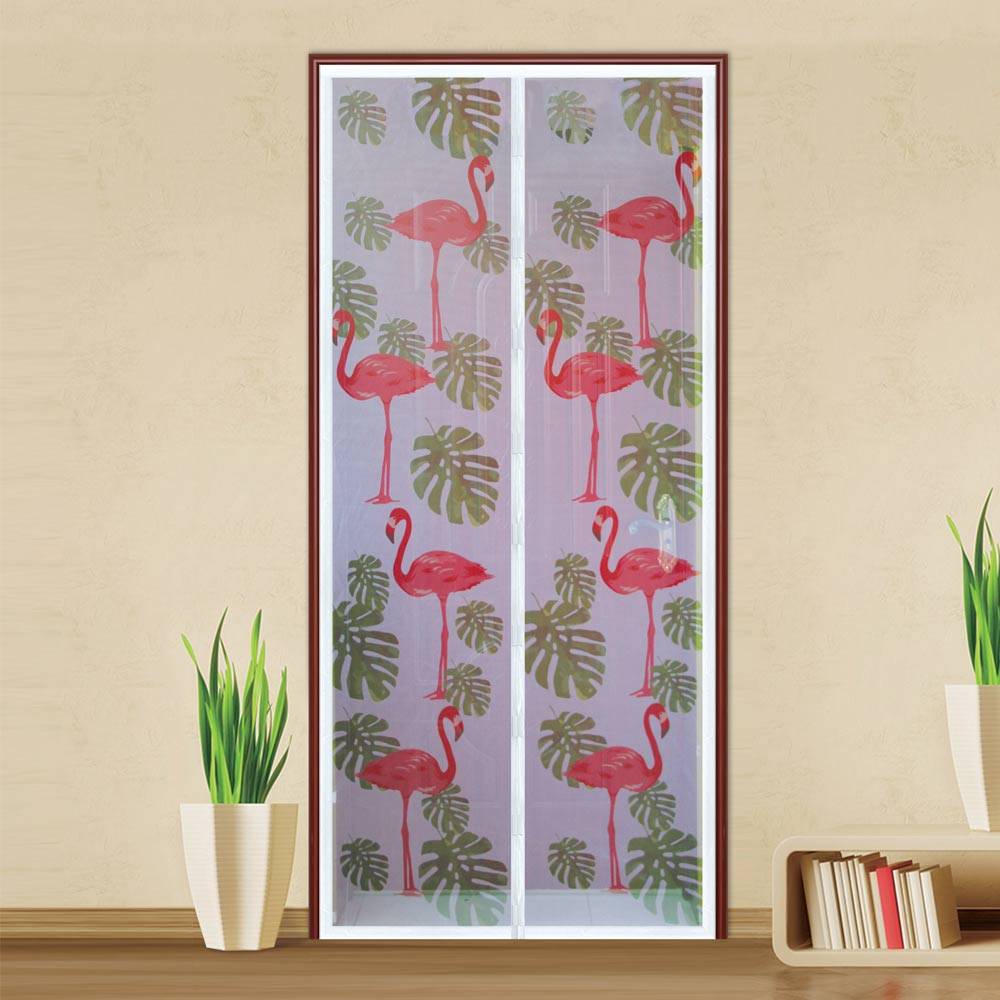Moustiquaire porte coulissante motif flamant rose - Image 2