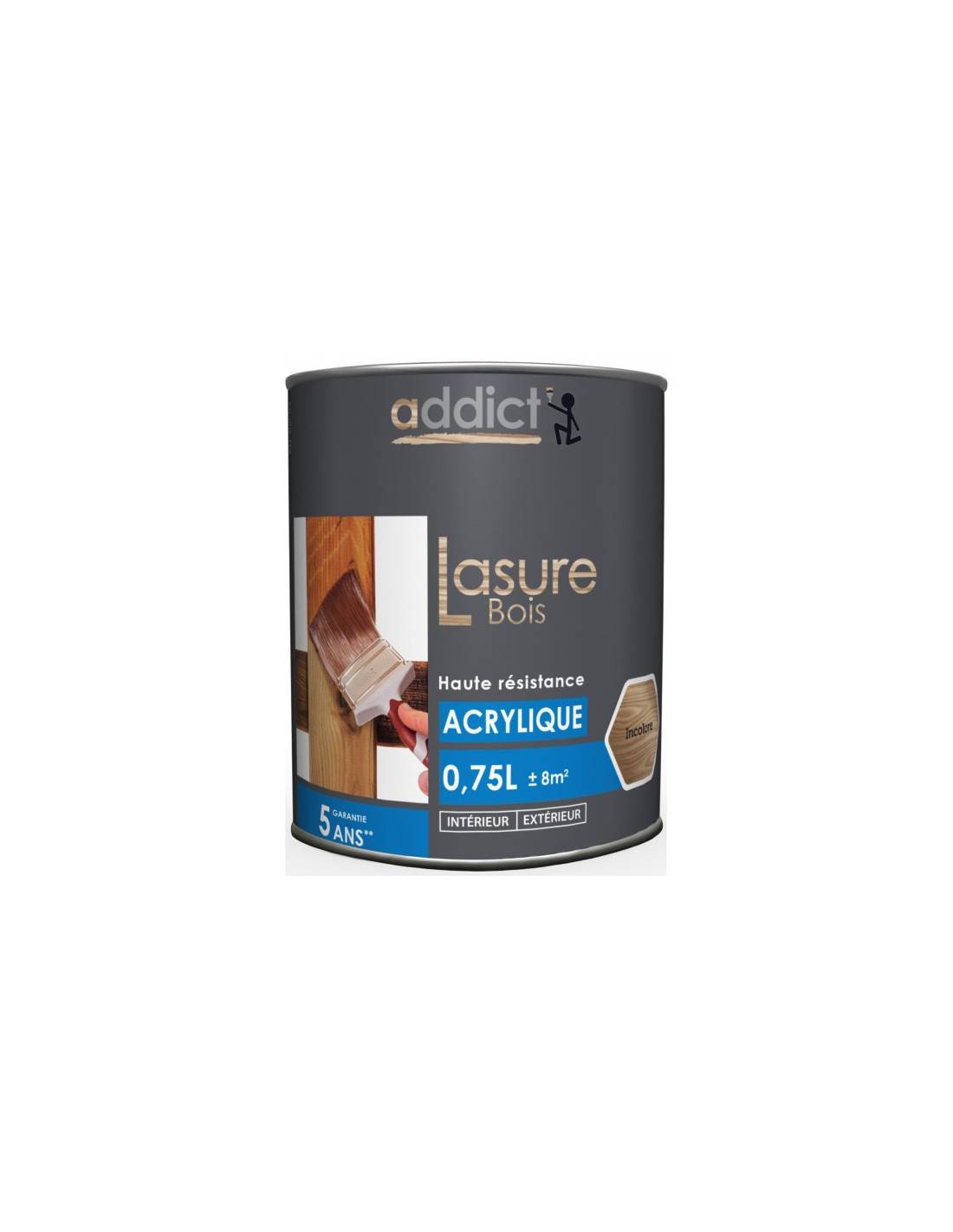 Lasure Acrylique 0.75 Litre Chene - Addict - Image 1