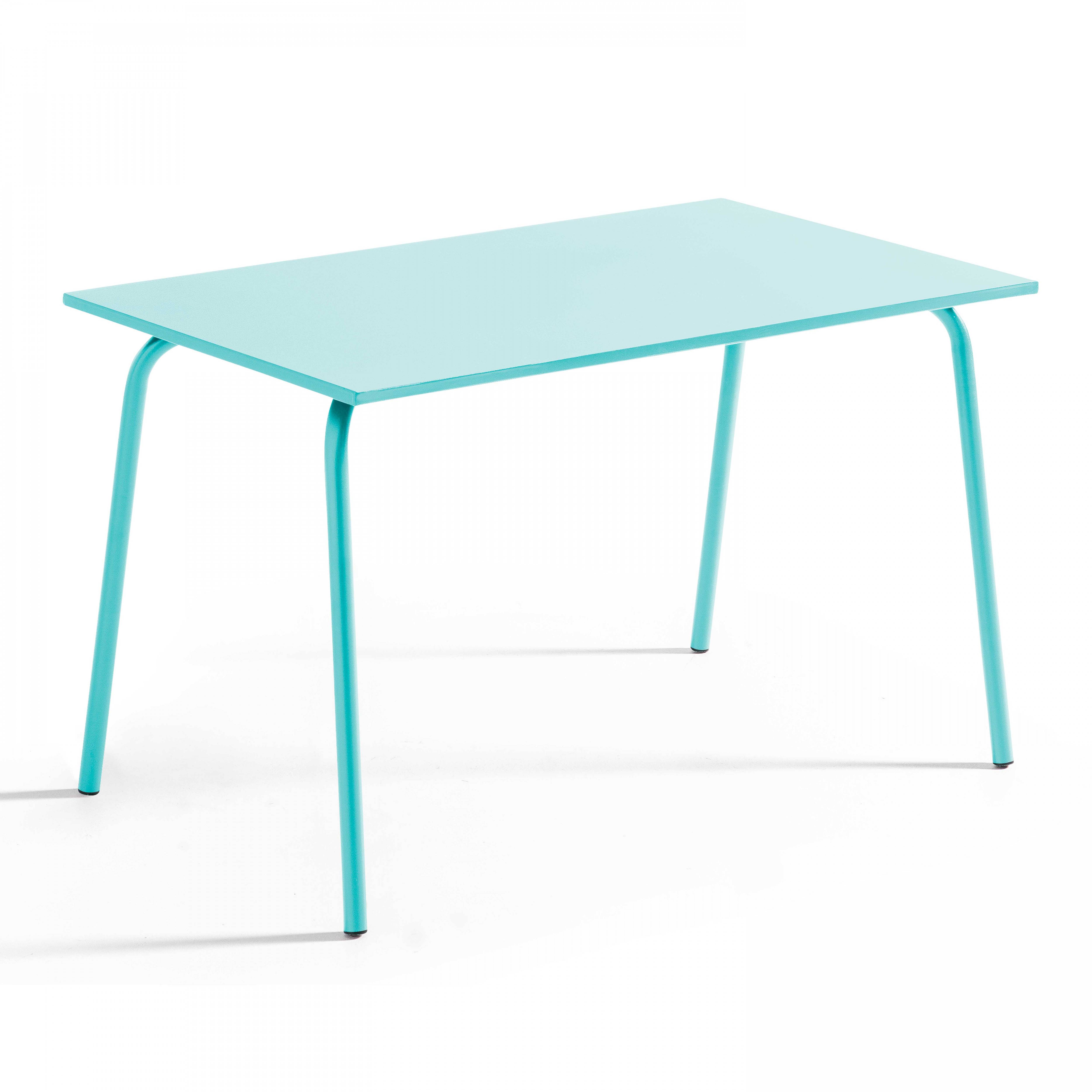 Oviala - Ensemble table de jardin et 4 fauteuils en métal turquoise Palavas - Oviala - Image 5