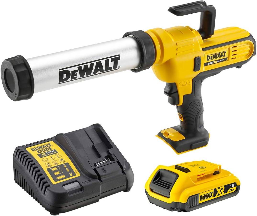 Dewalt - Pistolet à mastic XR 18V - Cartouche 300/400 ml - DEWALT - avec 1 batterie 18v 2.0 Ah - DCE571D1-QW - Image 1