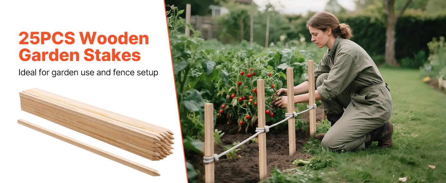 VEVOR Piquets Clôture Jardin Bois Poteaux à Pointe 25 PCS 19,05x19,05x914,4 mm - Image 9