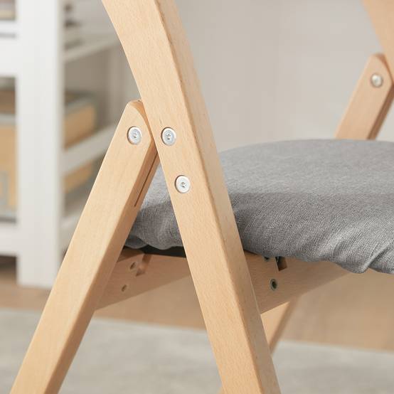 SoBuy Chaise Pliante Rembourrée Ergonomique - Bureau et Cuisine Compacte pour Petits Espaces, Gris Clair, Modèle FST92-N - Image 5