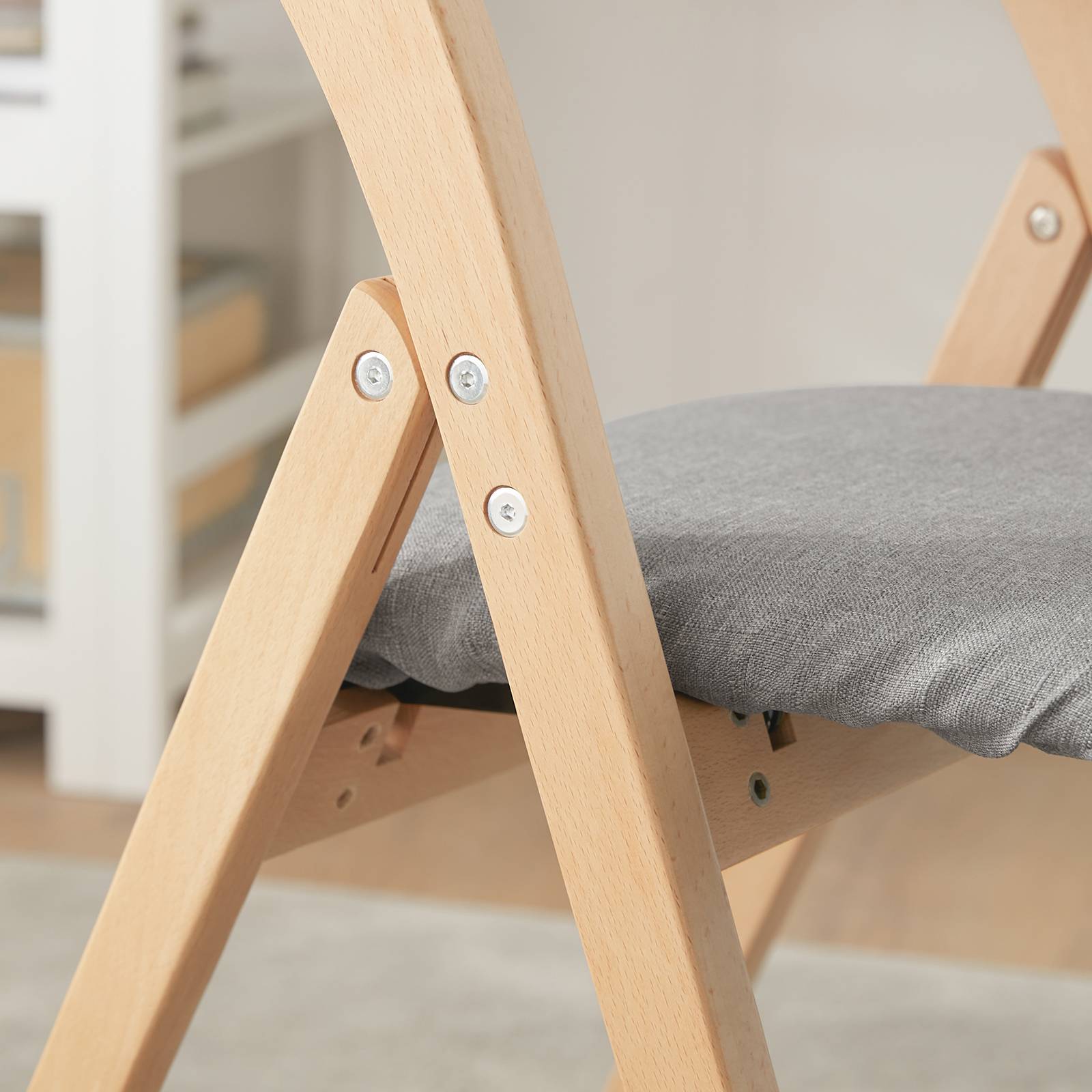 SoBuy Chaise Pliante Rembourrée Ergonomique - Bureau et Cuisine Compacte pour Petits Espaces, Gris Clair, Modèle FST92-N - Image 5