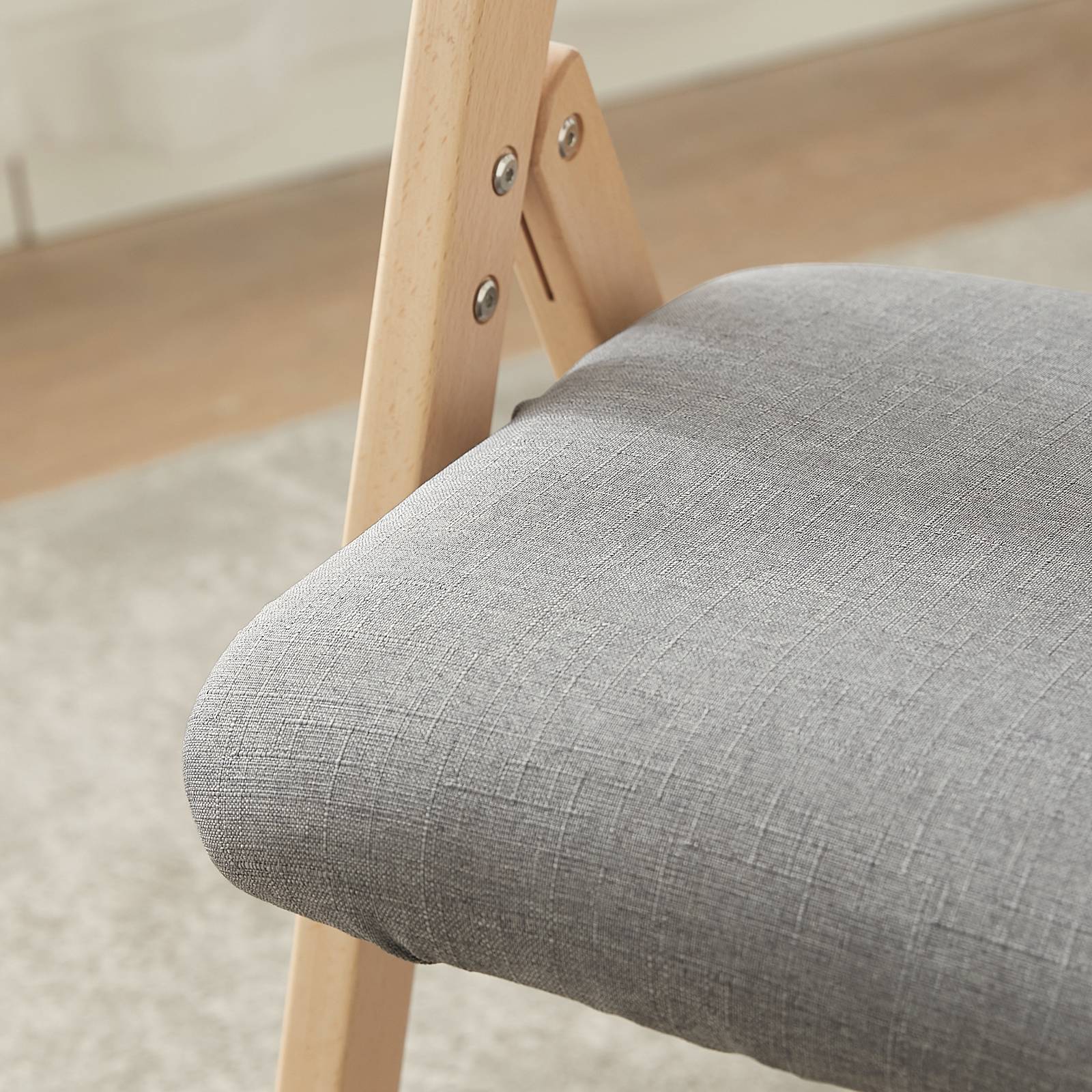 SoBuy Chaise Pliante Rembourrée Ergonomique - Bureau et Cuisine Compacte pour Petits Espaces, Gris Clair, Modèle FST92-N - Image 9