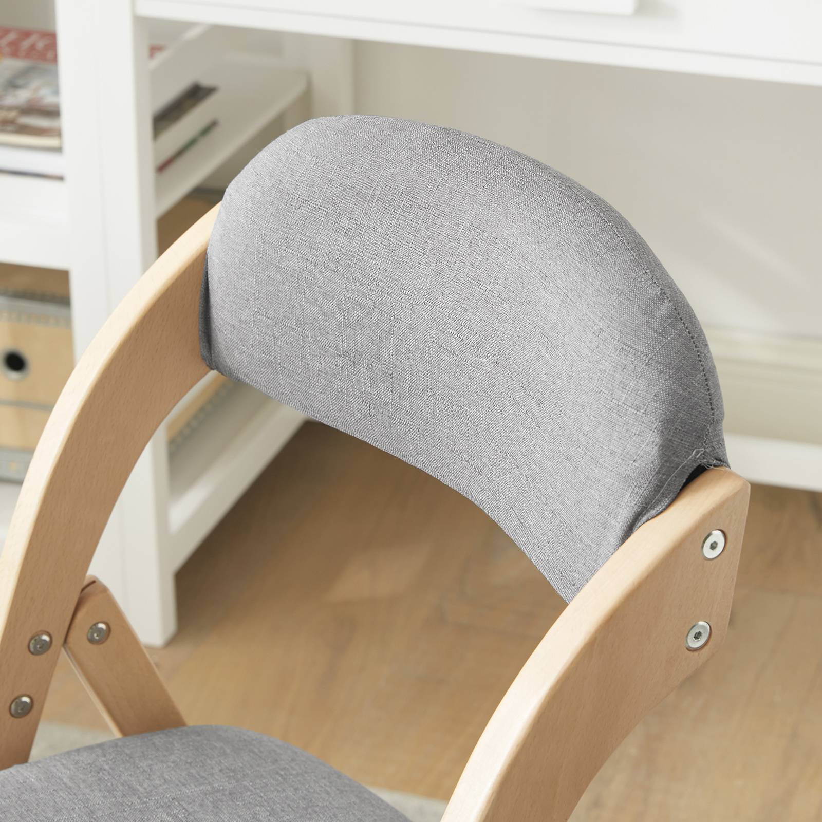 SoBuy Chaise Pliante Rembourrée Ergonomique - Bureau et Cuisine Compacte pour Petits Espaces, Gris Clair, Modèle FST92-N - Image 7