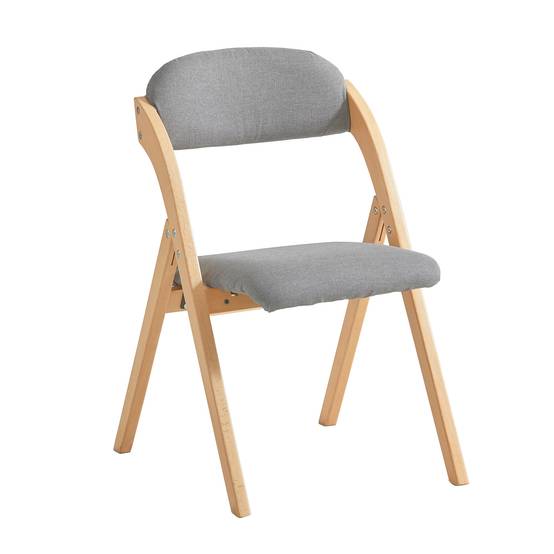 SoBuy Chaise Pliante Rembourrée Ergonomique - Bureau et Cuisine Compacte pour Petits Espaces, Gris Clair, Modèle FST92-N - Image 1