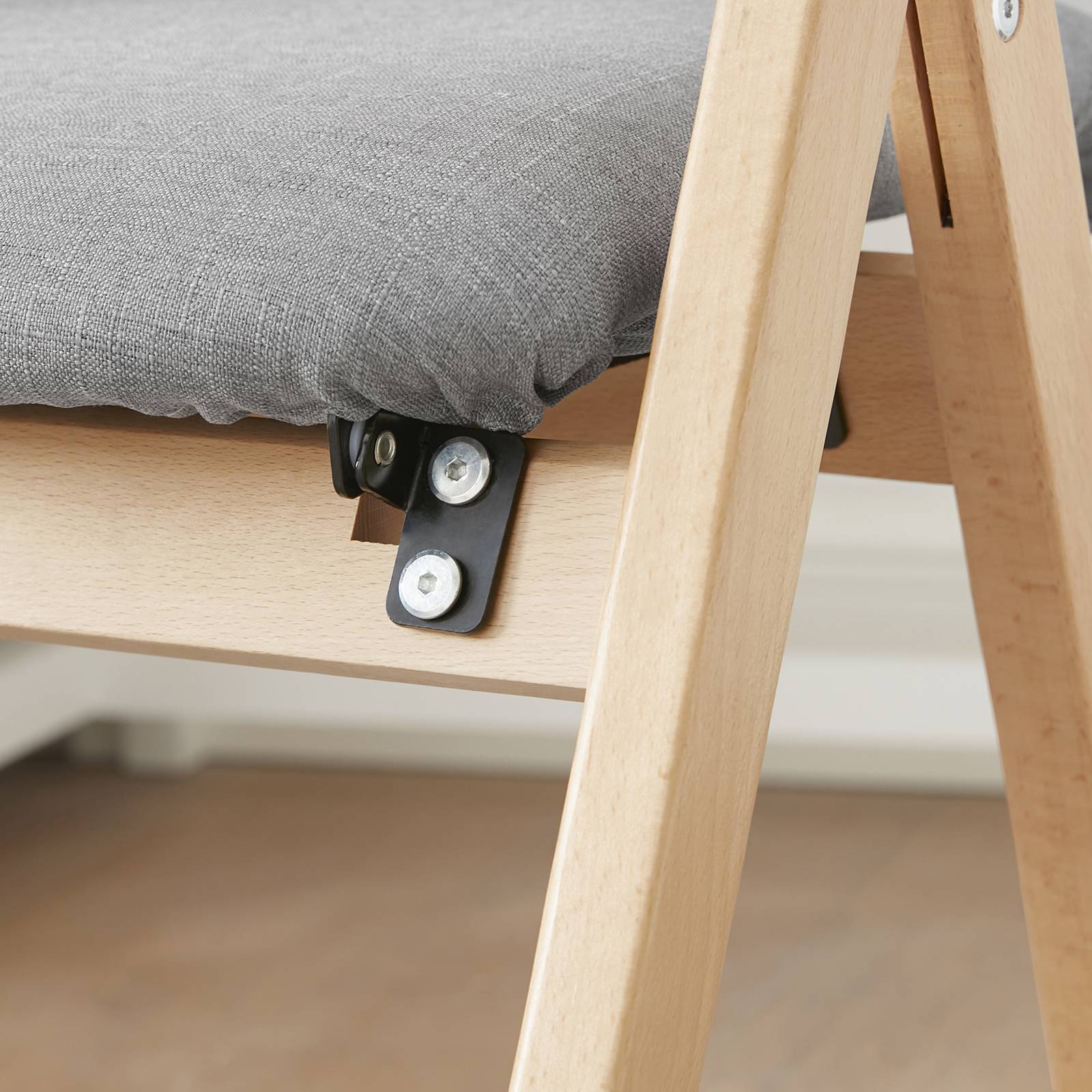 SoBuy Chaise Pliante Rembourrée Ergonomique - Bureau et Cuisine Compacte pour Petits Espaces, Gris Clair, Modèle FST92-N - Image 6