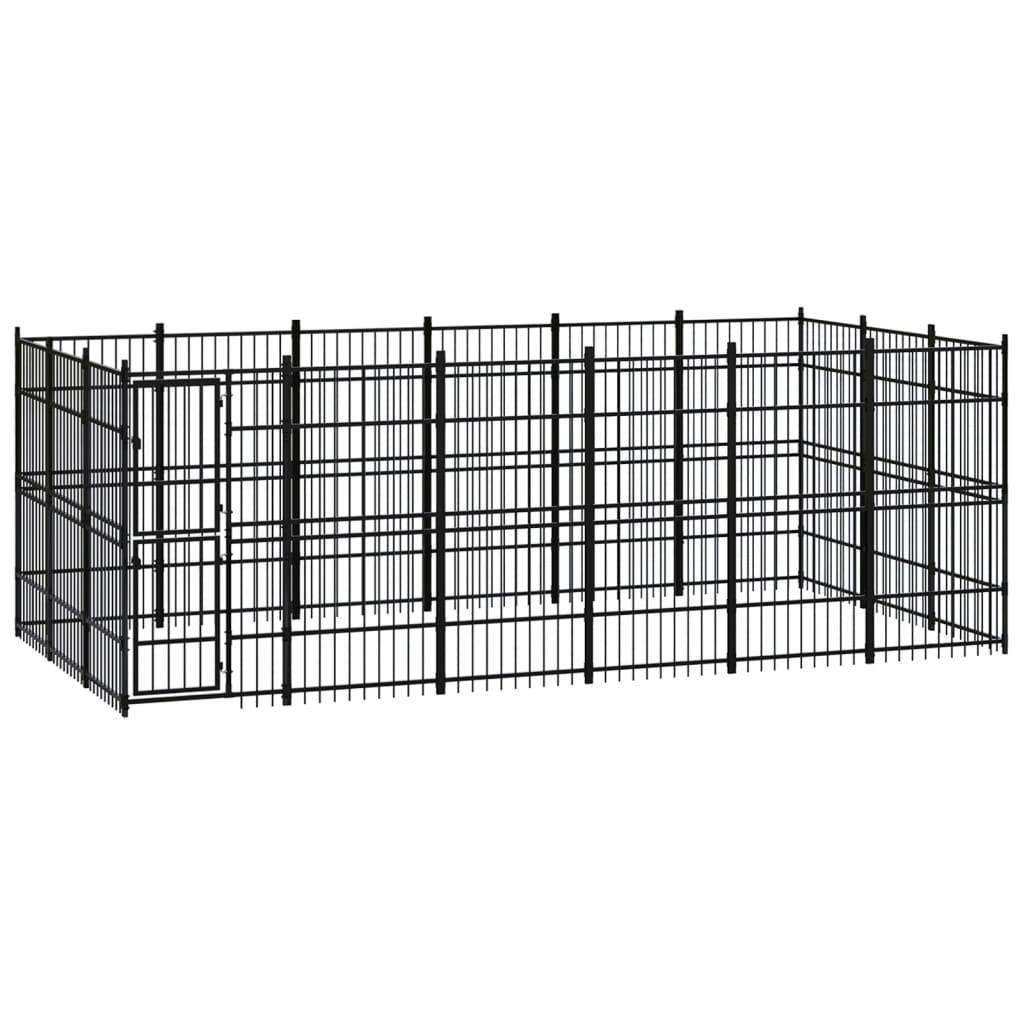 Vidaxl - Chenil d'extérieur pour chiens Acier 16,59 m² vidaXL 3097977 - Image 1