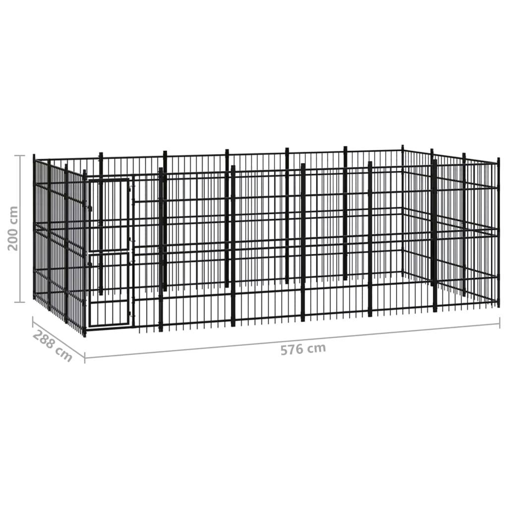 Vidaxl - Chenil d'extérieur pour chiens Acier 16,59 m² vidaXL 3097977 - Image 8