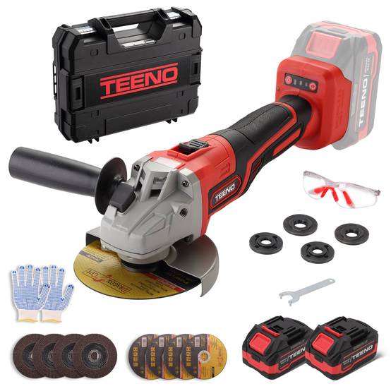 Meuleuse d'angle sans fil, 21V 1000W avec 2 Batteries 4.0Ah, 9100RPM Moteur Brushless, Disques de Coupe 125mm, Disque à Lamelles Pour Couper, Meuler - Image 1