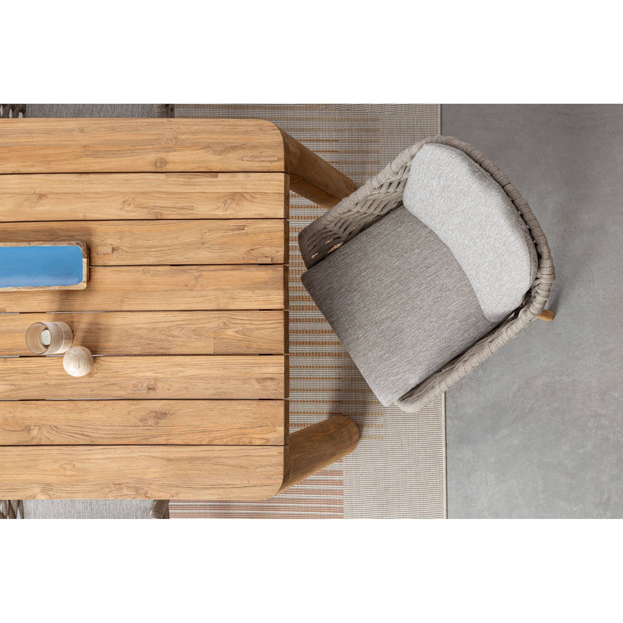 Autre - Table à manger de jardin rectangulaire en teck L240 - PORQUEROLLES - Image 8
