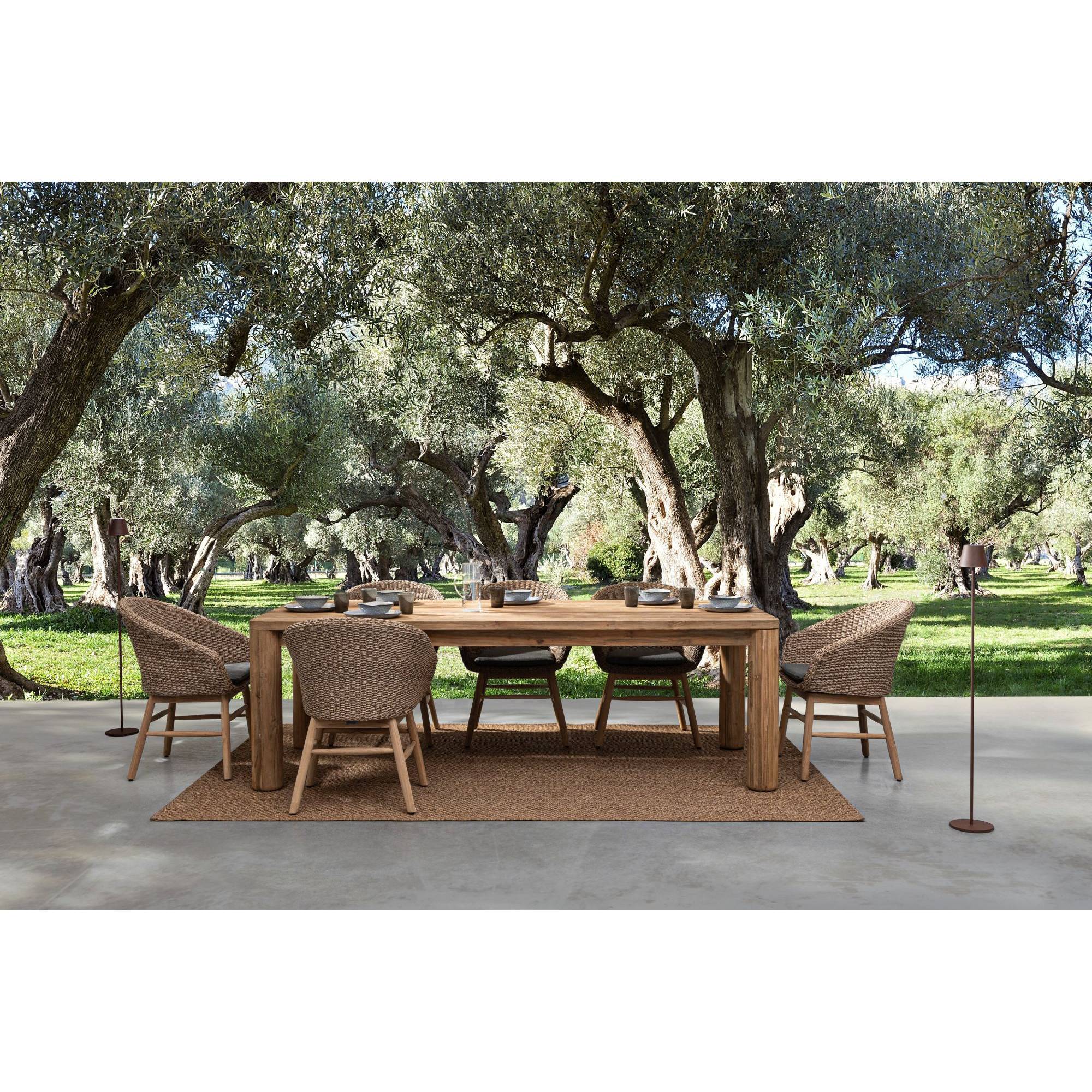 Autre - Table à manger de jardin rectangulaire en teck L240 - PORQUEROLLES - Image 2