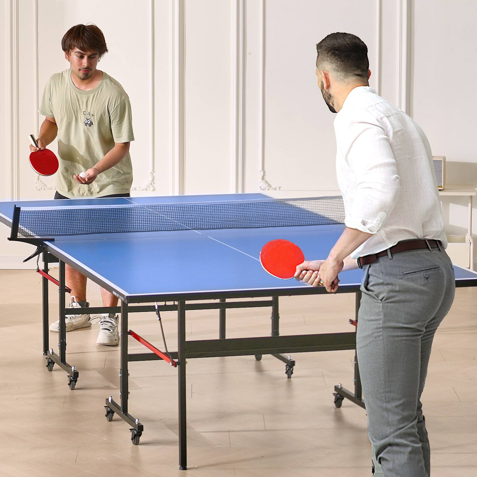 Vevor - VEVOR Table ping-pong pliable, MDF 12 mm. Filet rapide, roues verrouillables. Intérieur. - Image 8