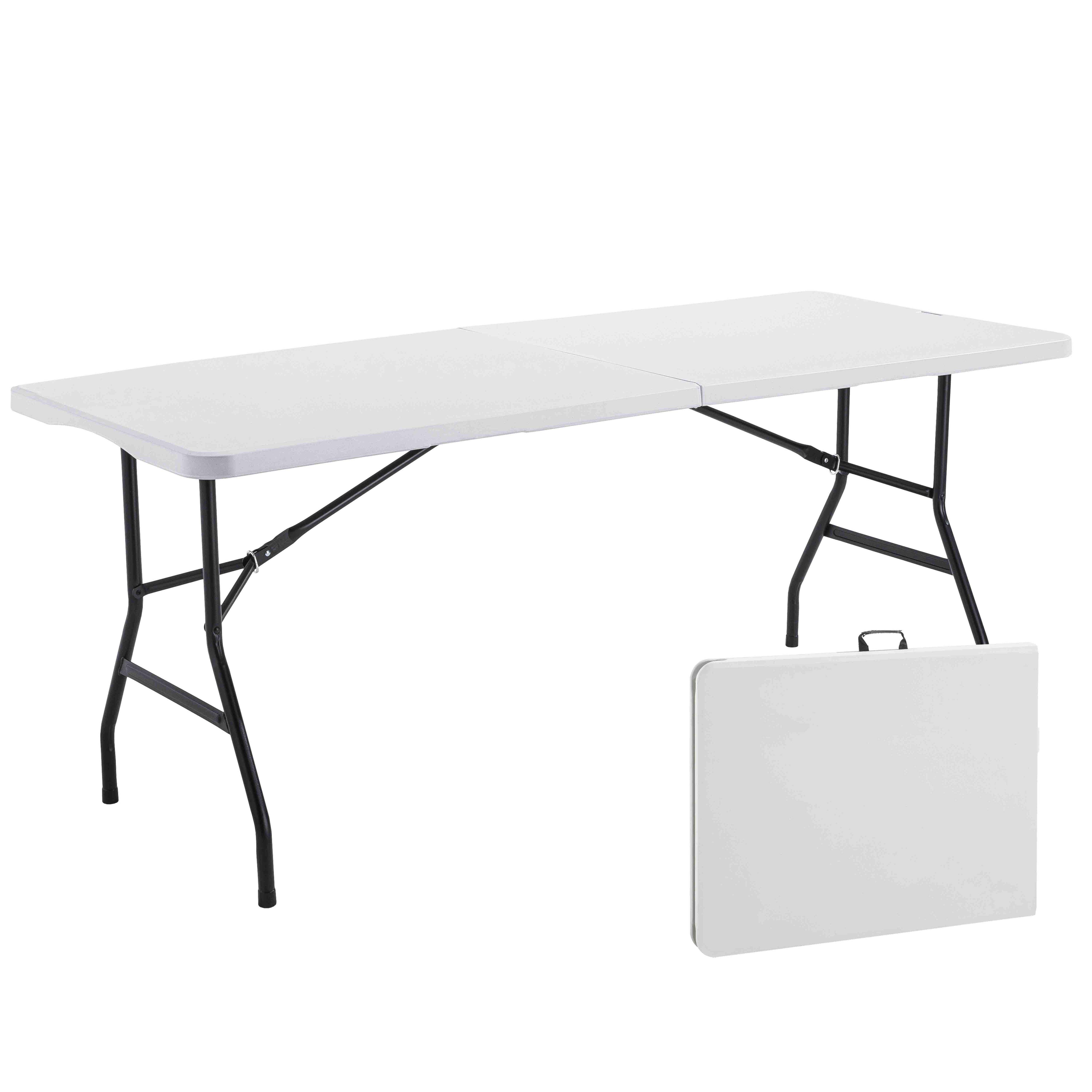 Oviala - Table pliante 180 cm et nappe blanche REKKEM - Oviala - Image 2