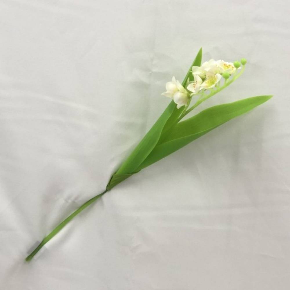 Fleurs de Muguet Artificielles Blanc - Lot de 5 Branches - Bouquet de Mariage Élégant - Lytech - Image 4