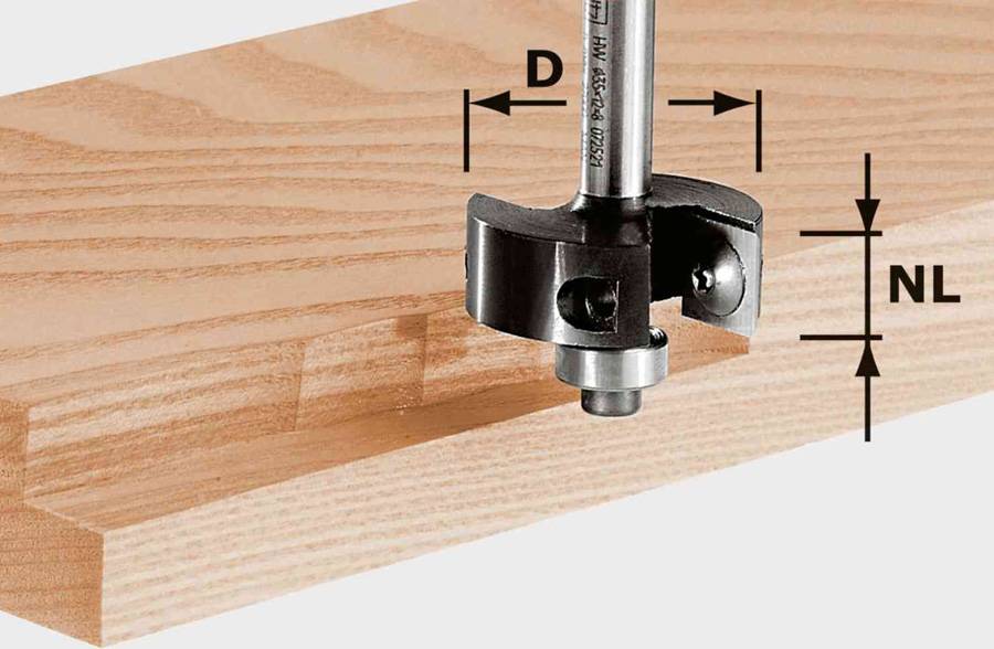 Fraise à feuillurer à plaquettes réversibles HW S8 D38/12 - FESTOOL - 491085