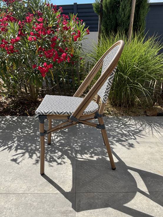 Fauteuil de jardin empilable en aluminium - Bleu marine - BISTRO - Image 2