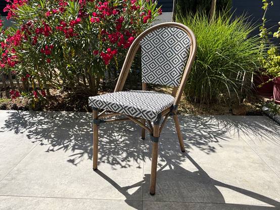 Fauteuil de jardin empilable en aluminium - Bleu marine - BISTRO - Image 8