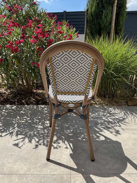 Fauteuil de jardin empilable en aluminium - Bleu marine - BISTRO - Image 3