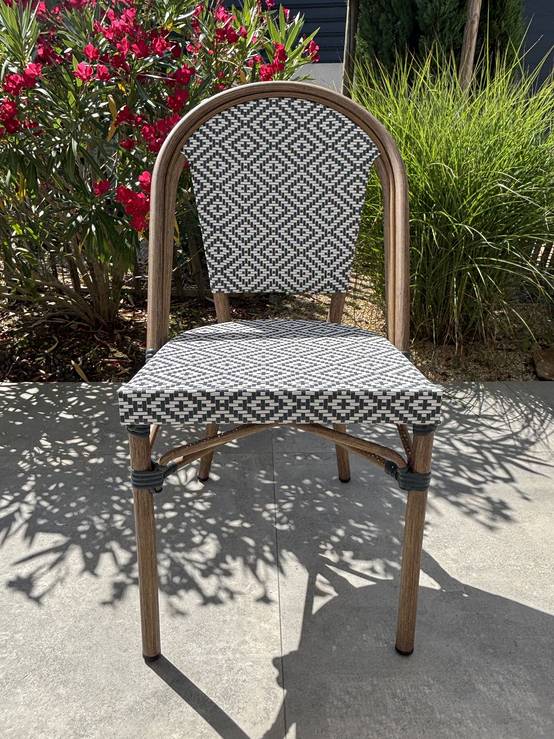 Fauteuil de jardin empilable en aluminium - Bleu marine - BISTRO - Image 1