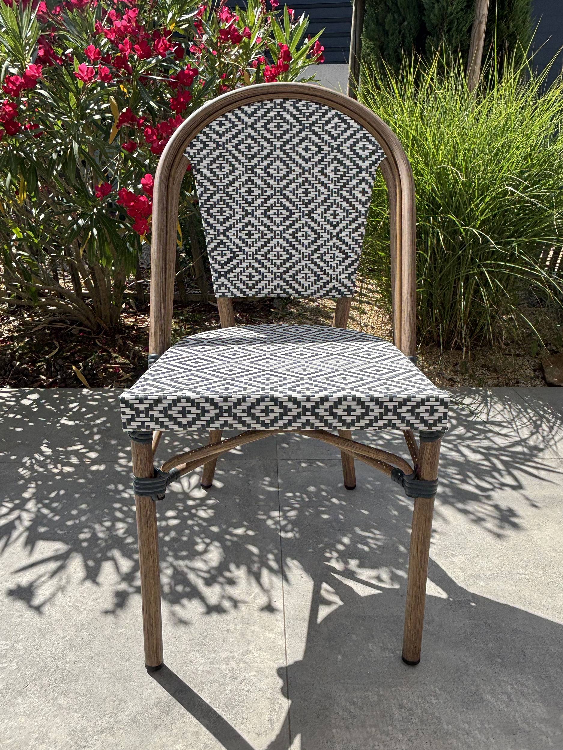 Fauteuil de jardin empilable en aluminium - Bleu marine - BISTRO