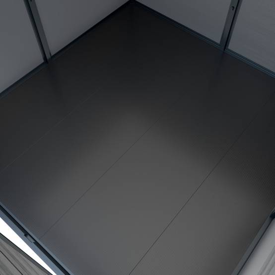 Abri de jardin 5,69m² résine polypropylène gris avec plancher et fenêtres Jôbu Dickins - Image 5