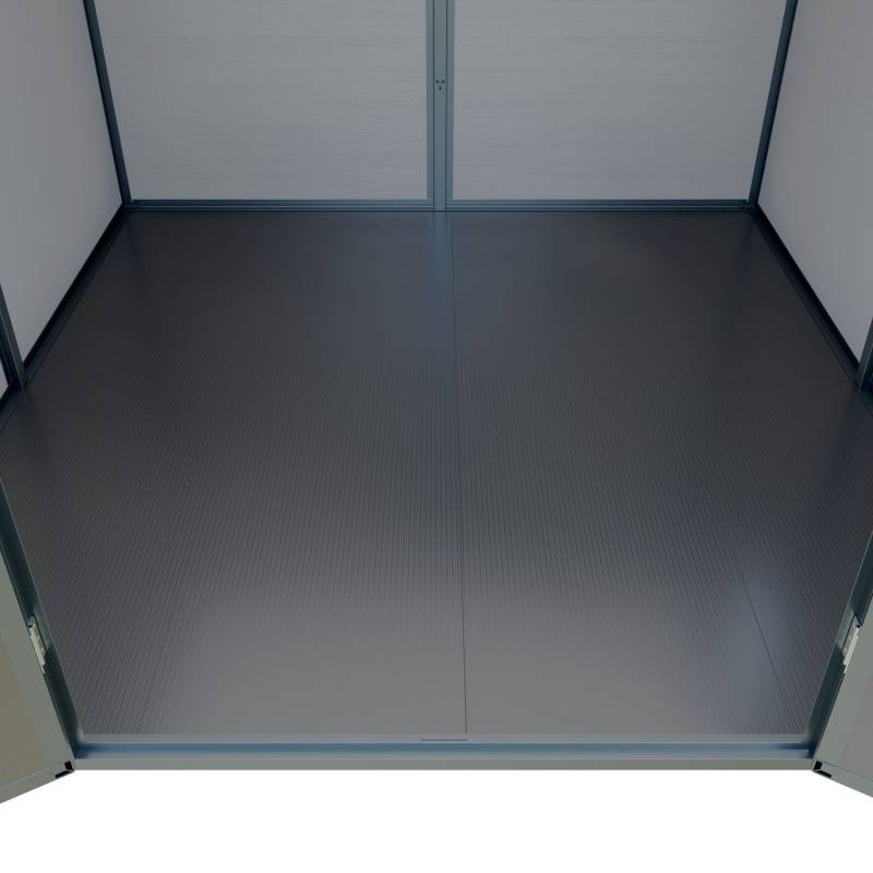 Abri de jardin 5,69m² résine polypropylène gris avec plancher et fenêtres Jôbu Dickins - Image 6