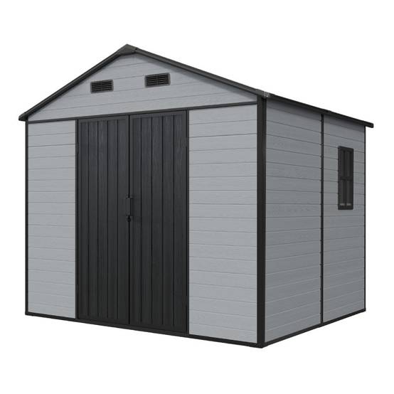Abri de jardin 5,69m² résine polypropylène gris avec plancher et fenêtres Jôbu Dickins - Image 3
