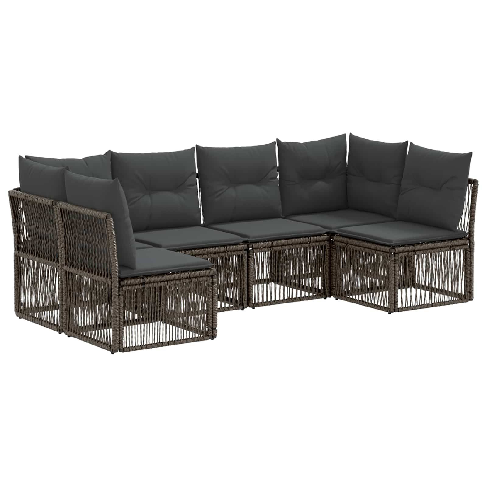Vidaxl - Ensemble de canapé de jardin 6 pcs-Salons de jardin 6 place Gris polyrotin 501676 - Image 2