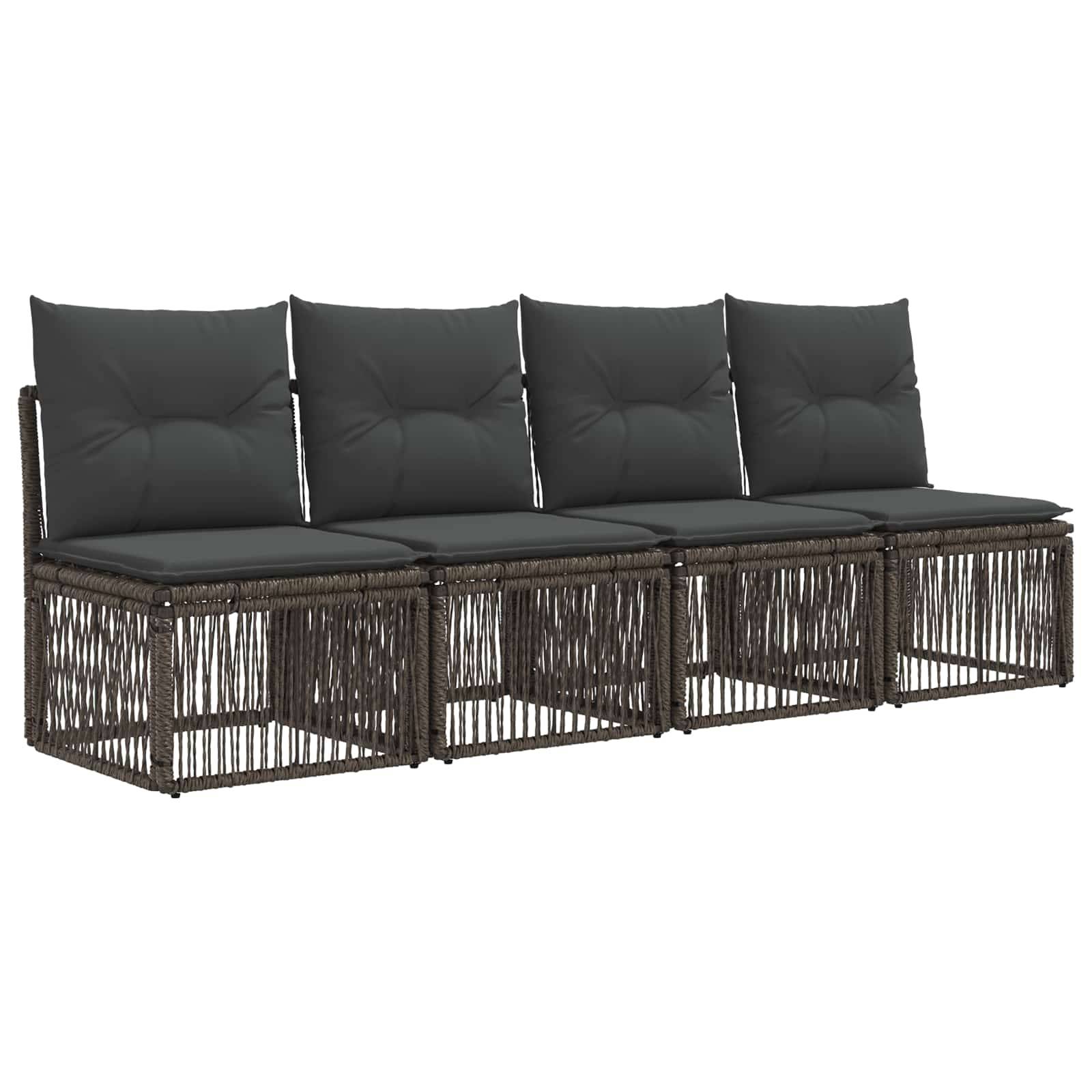 Vidaxl - Ensemble de canapé de jardin 6 pcs-Salons de jardin 6 place Gris polyrotin 501676 - Image 4